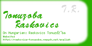 tonuzoba raskovics business card